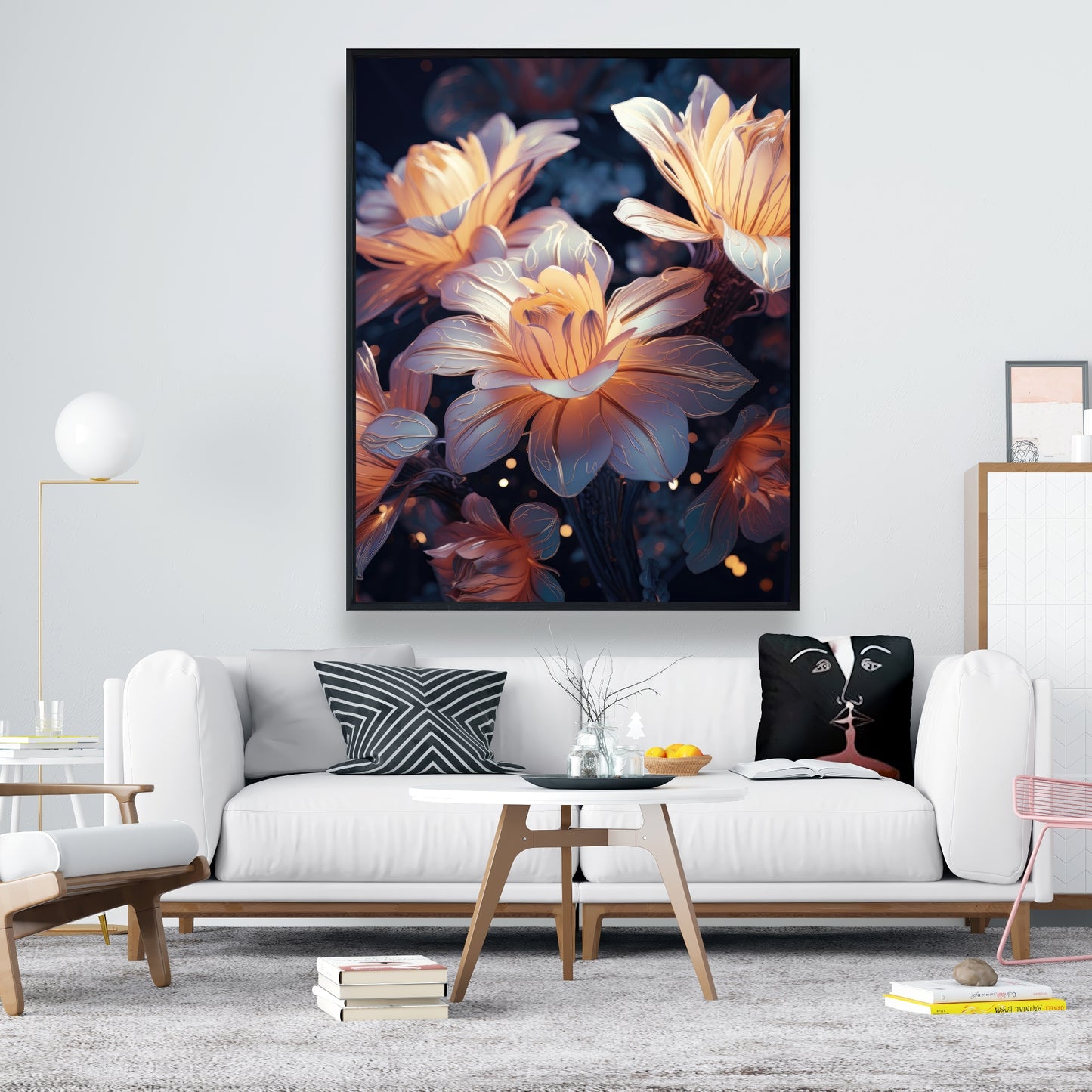 Pixie flowers - 36"x36" Framed canvas