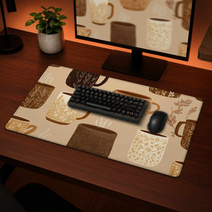 Cozy Cup Collection Desk Mat - Stylish Home Decor Essential