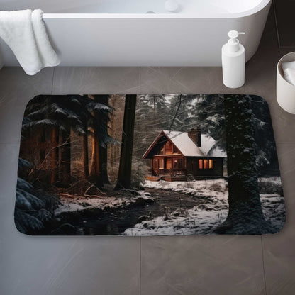 By the River White Bath Mat - Elegant Home Decor Accessory