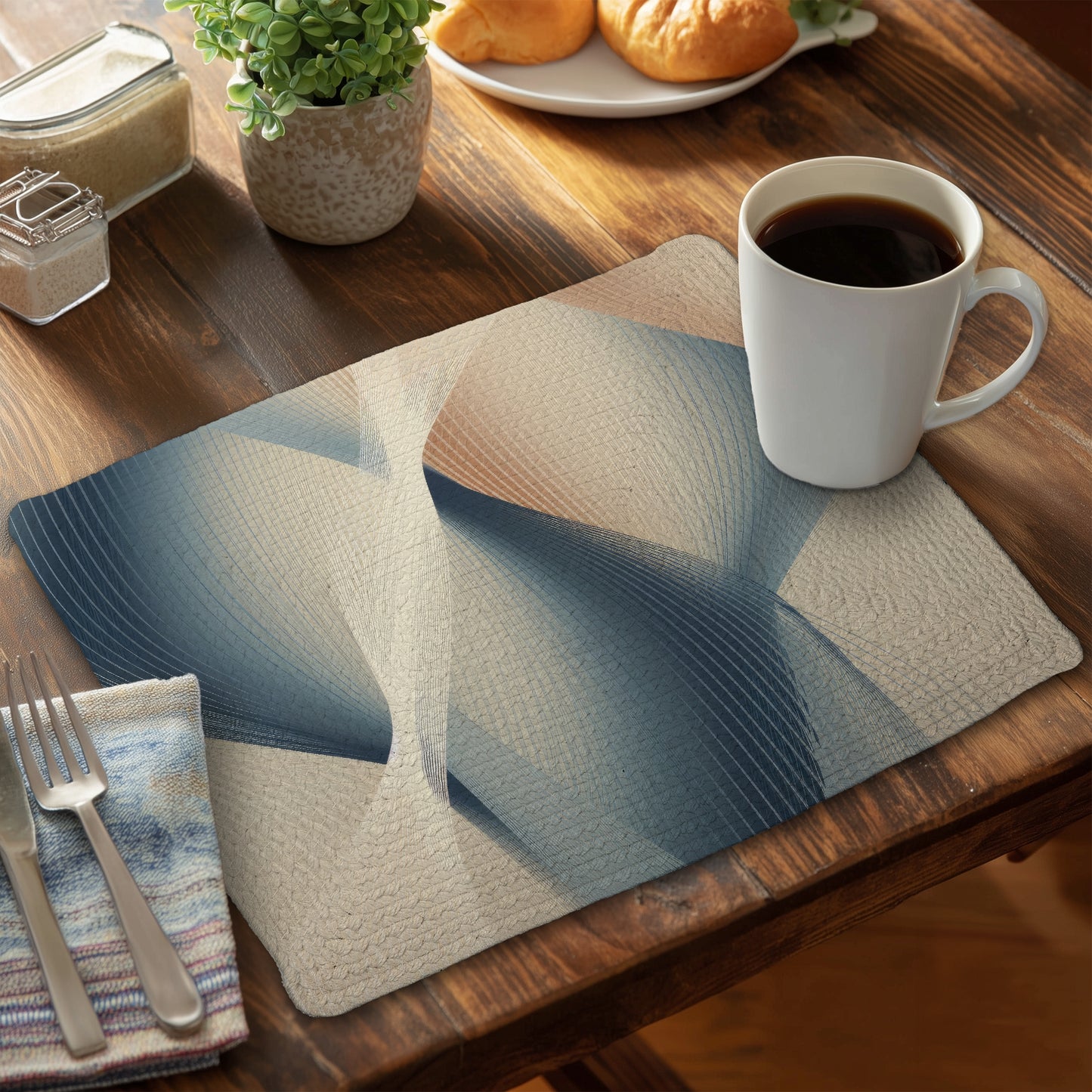 Heavenly threads - Braided Polyester Placemat for Home Decor