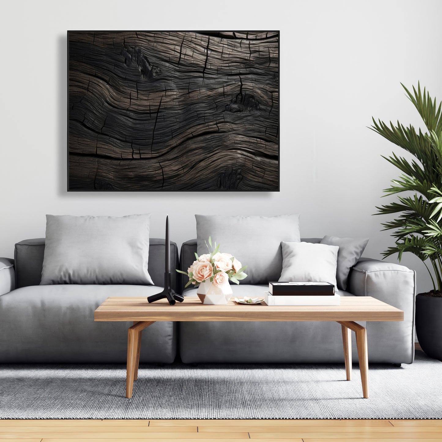 Dark wood - 36"x36" Framed canvas
