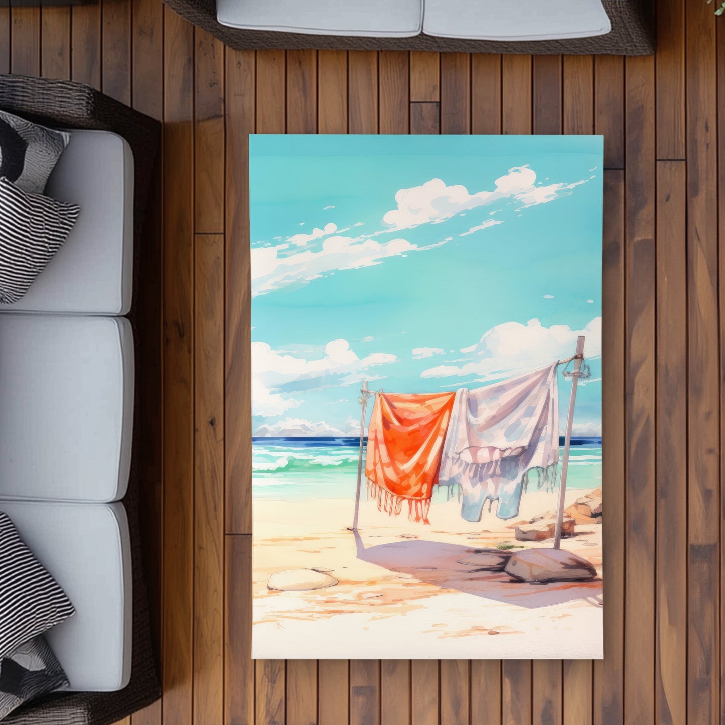 Sunny Side Orange Outdoor Area Rug | Home Decor Accent