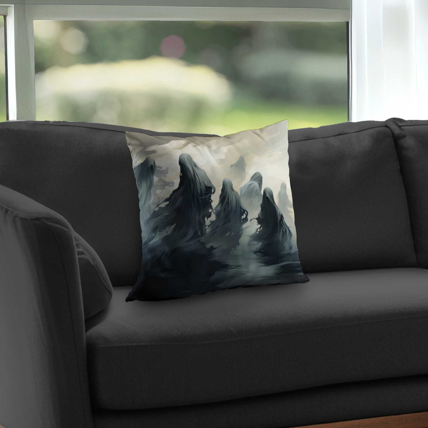 Coussin décoratif en sergé de polyester « Terres maudites » | Décoration intérieure unique