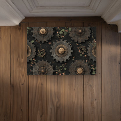 Cog Pattern Brown Indoor Outdoor Door Mat | Home Decor