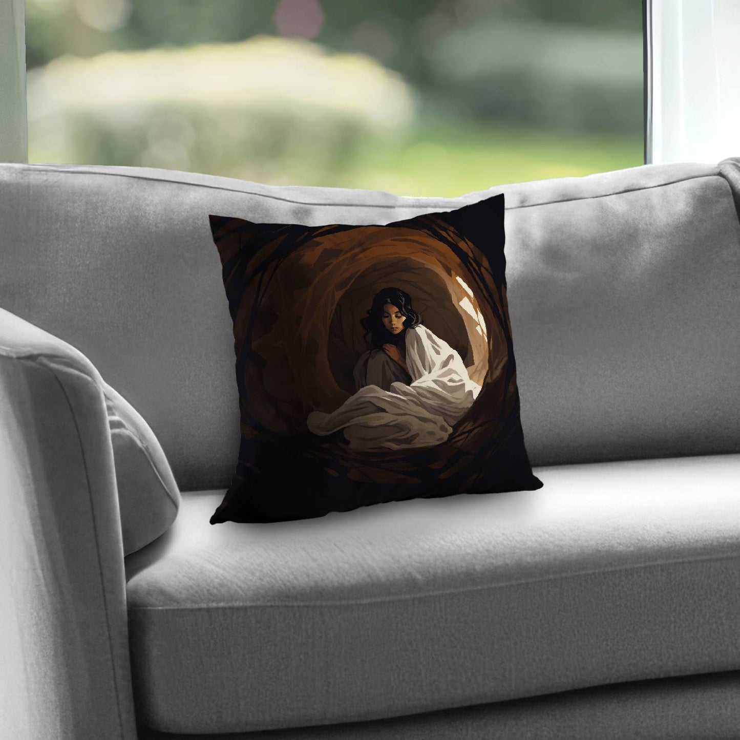 Warm embrace - Throw pillow - Print on demand