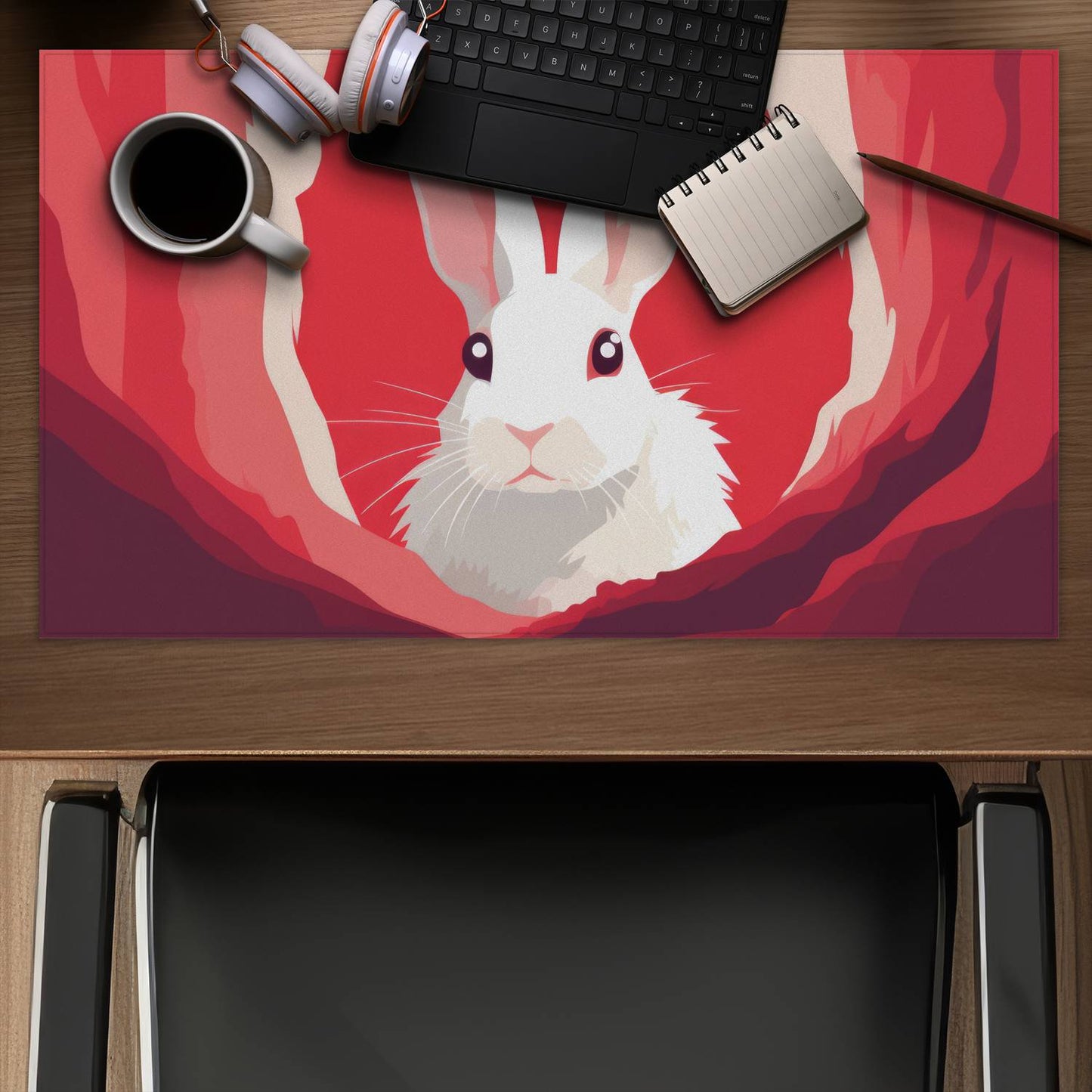 Looking out Red Desk Mat - Stylish Home Decor Accessory