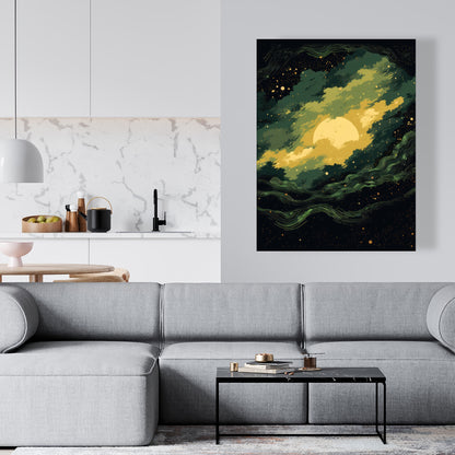 Cloudy Star - Yellow Canvas Home Decor for Bright Spaces