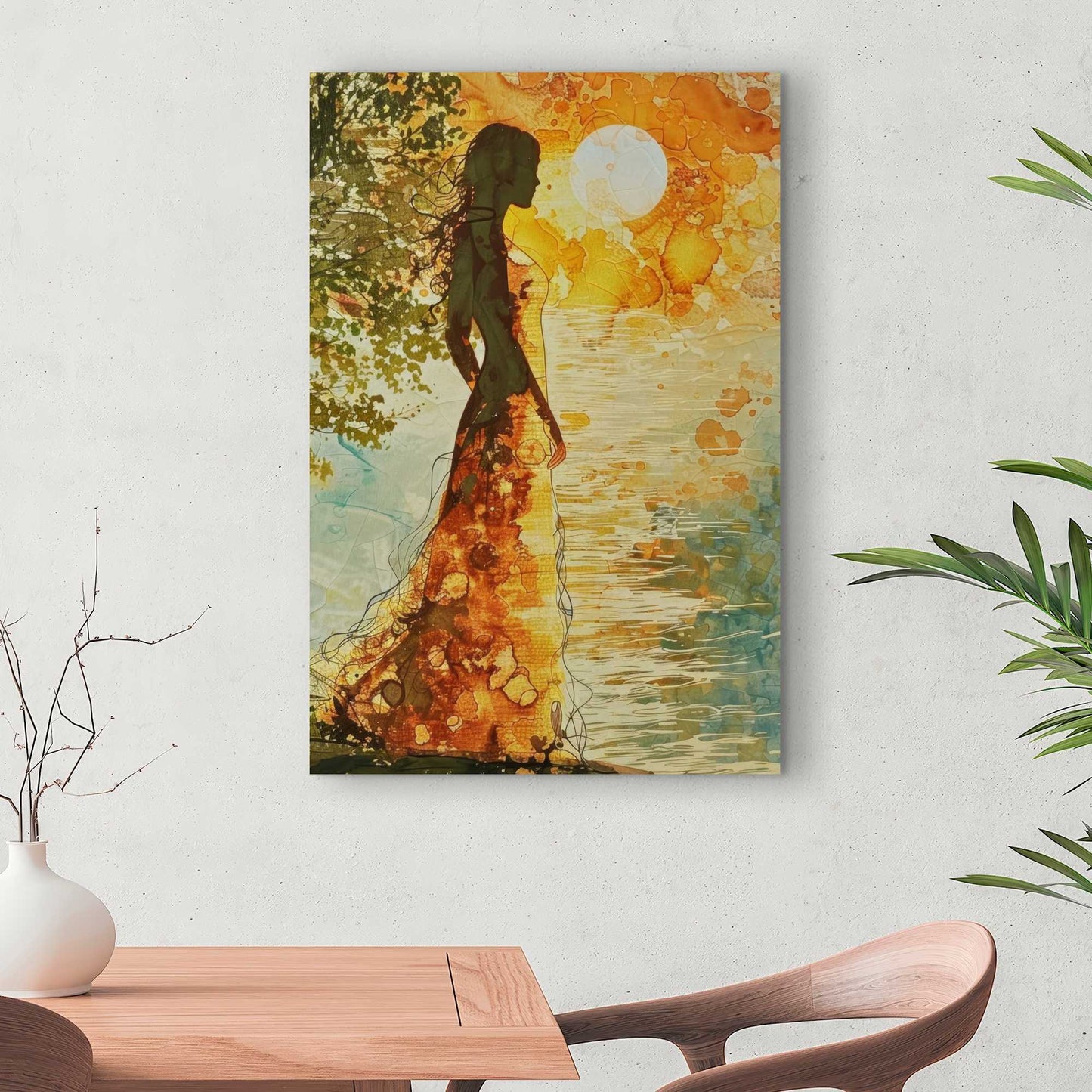 Peaceful Sun - Orange Canvas Art | Modern Style
