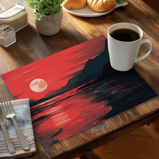 Bloody Tides - Gray Polyester Placemat for Home Decor