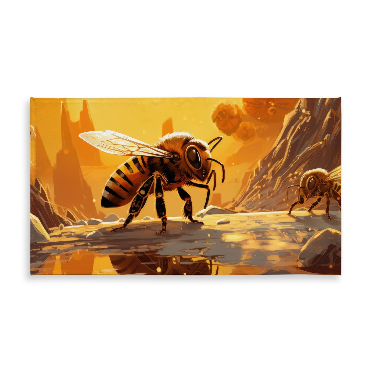 Bee World Brown Indoor Outdoor Tablecloth for Home Decor