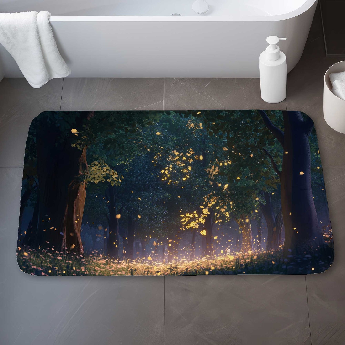 Glowing Leaves Bath Mat | Stylish Home Decor Rug