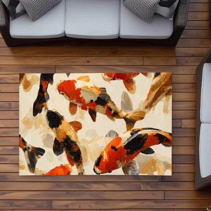 Koi Dance Flow Outdoor Area Rug | Stylish Home Decor