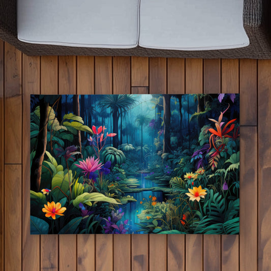 The beauty of nature Blue Outdoor Area Rug for Home Decor