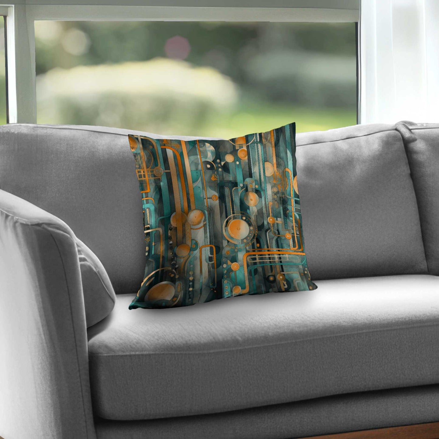 Astrological Machinery Poly Twill Throw Pillow | Home Decor