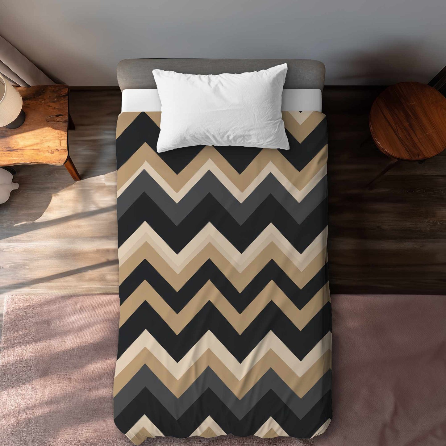 Housse de couette Vagues aux tons naturels | Linge de lit décoratif et confortable