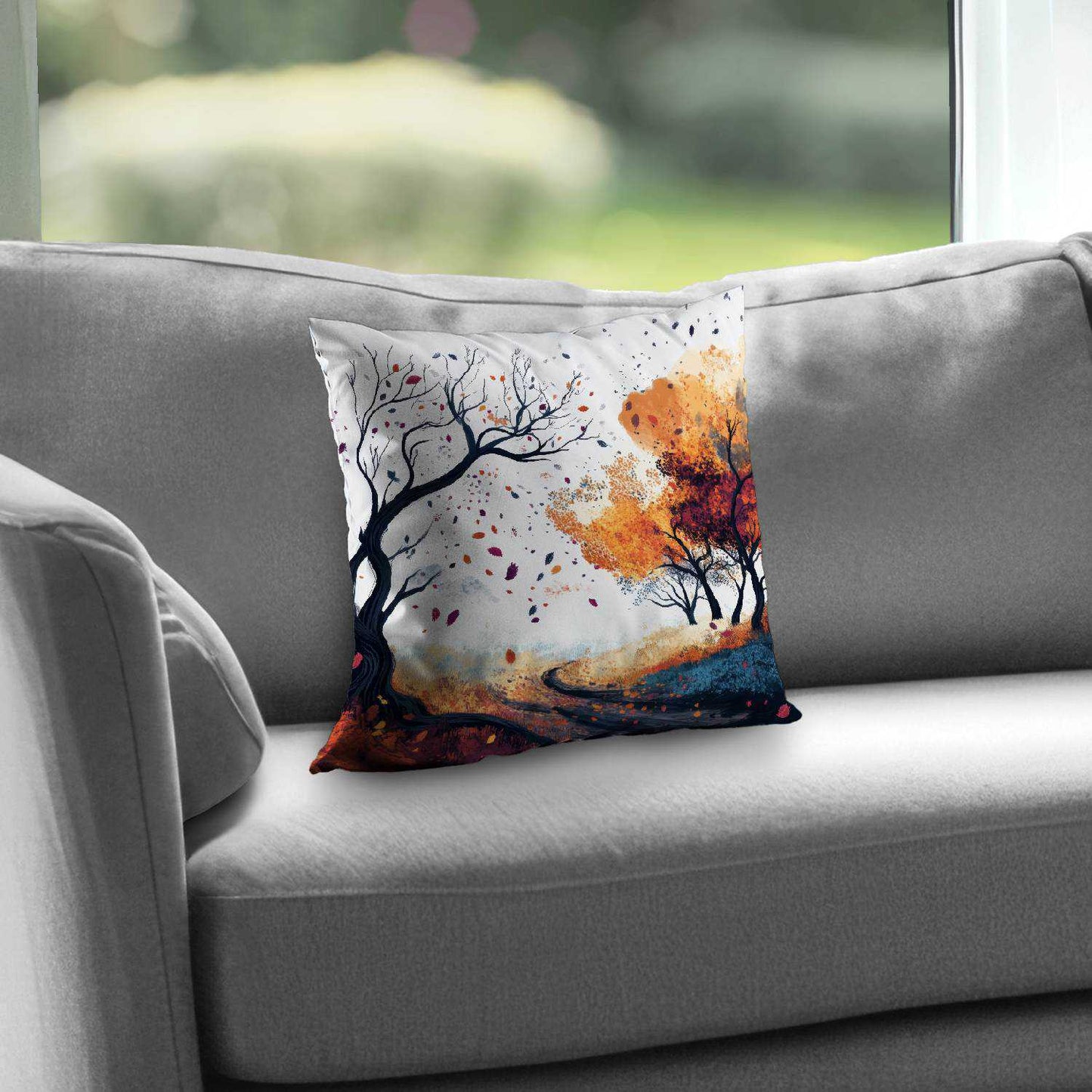 Cool Weather Black Poly Twill Throw Pillow | Decor Insert