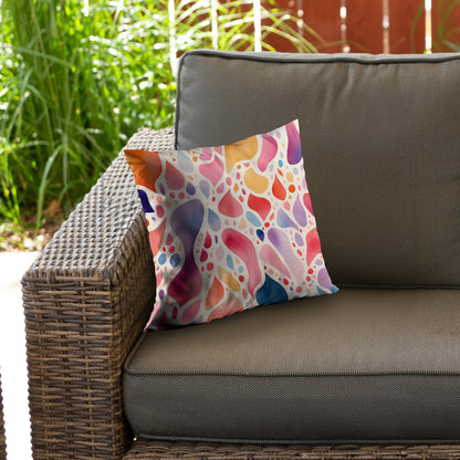 Splotches Orange Poly Twill Throw Pillow Insert for Home Decor