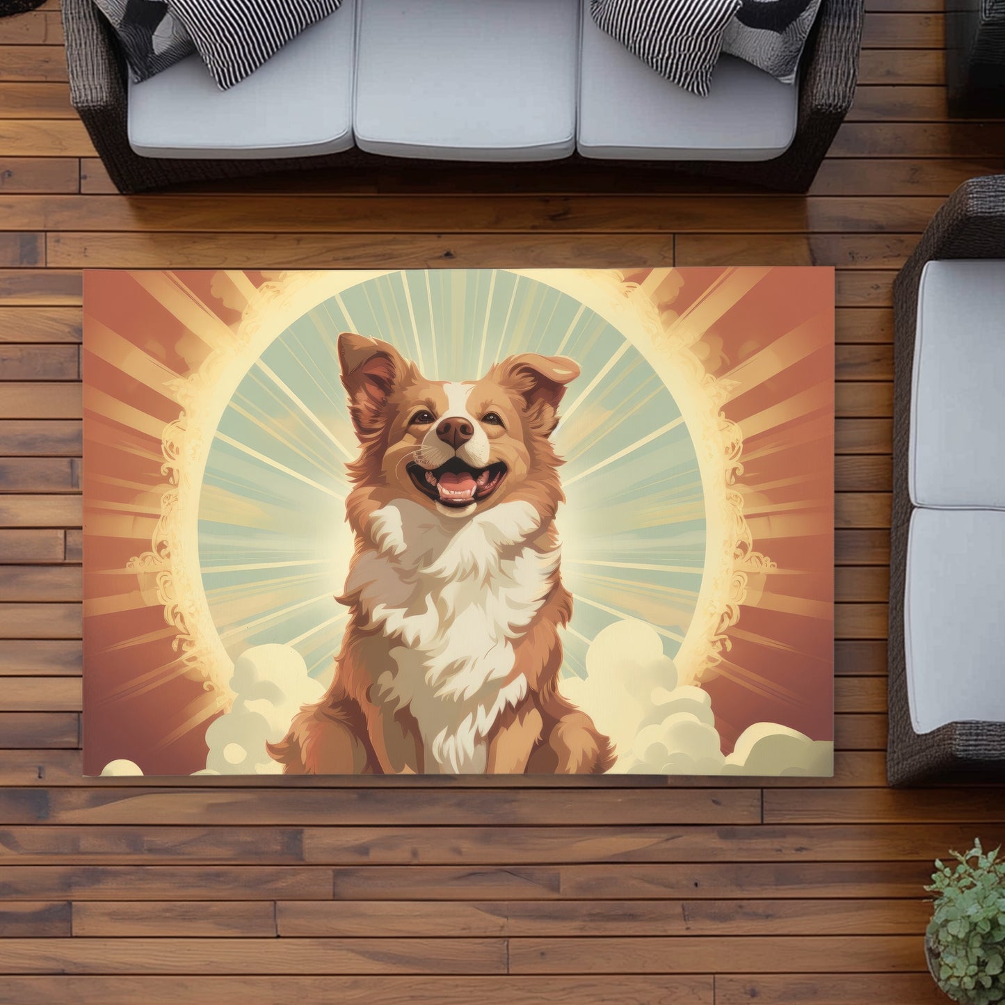 Pats and Smiles Brown Outdoor Area Rug for Home Decor