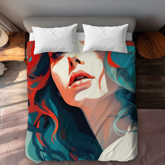 Dangerous lips Beige Duvet Cover for Elegant Home Decor