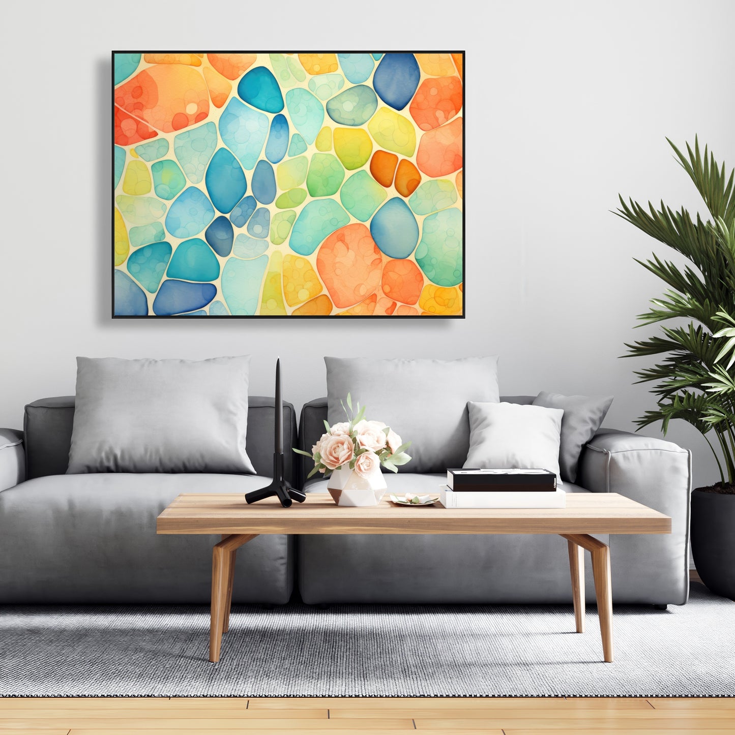 Blobs - Framed Canvas - Print on demand