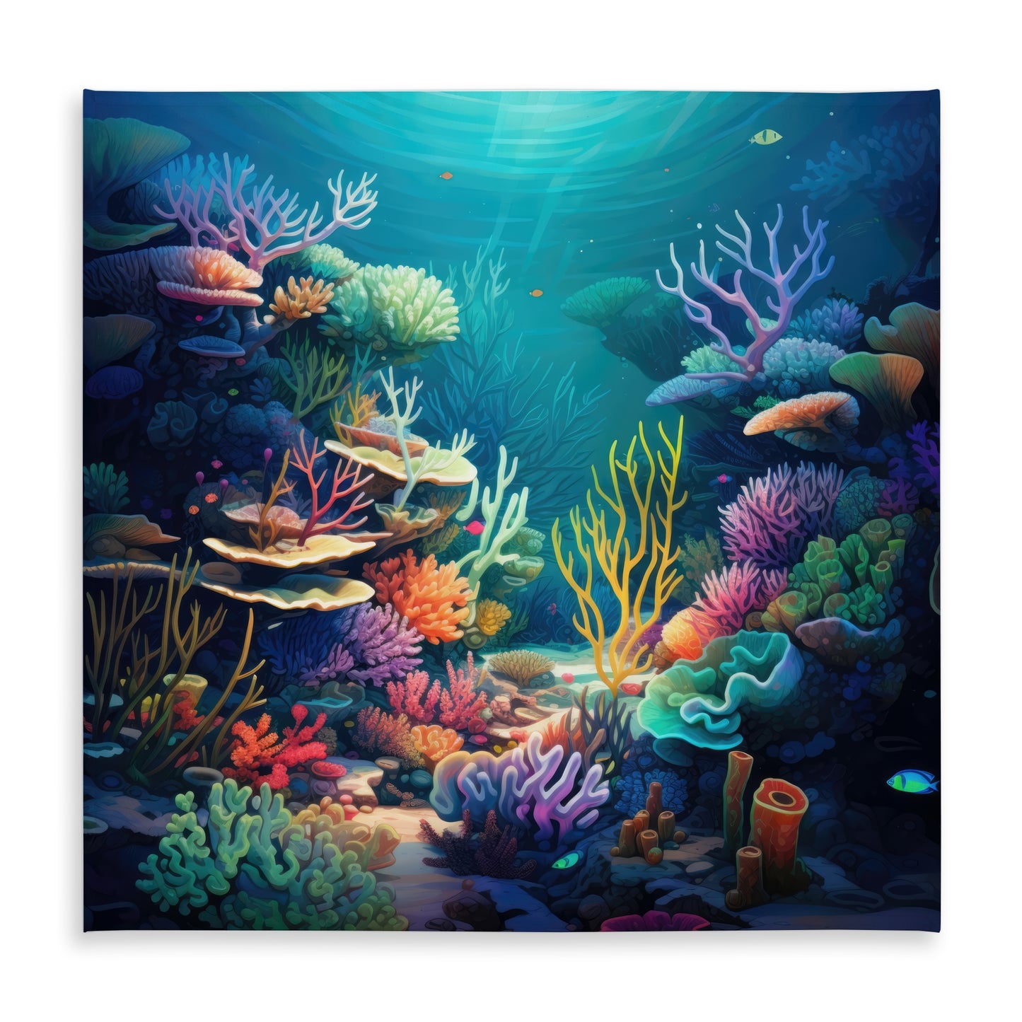 Filled with life Blue Indoor Outdoor Tablecloth