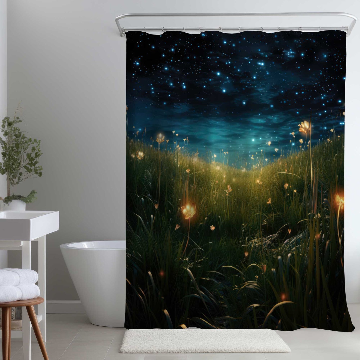Rideau de douche Ciel nocturne | Décoration élégante pour votre salle de bain