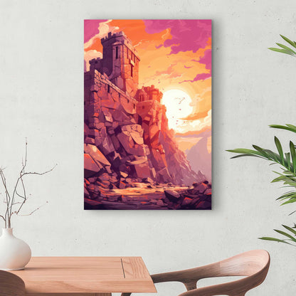 The Setting Rampart - White Canvas | Stylish Art
