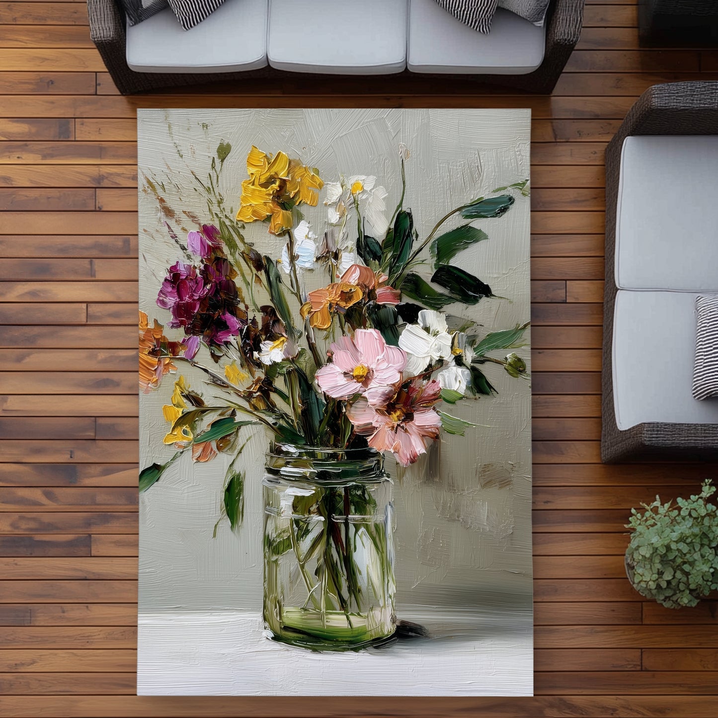 Tapis d'extérieur nature morte | Accent de décoration intérieure élégant