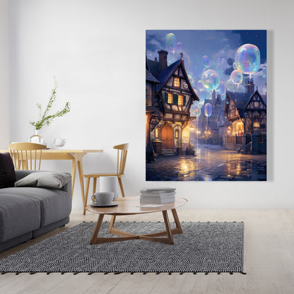 Bloopy Town - Purple Canvas Art for Home Decor | Unique Design