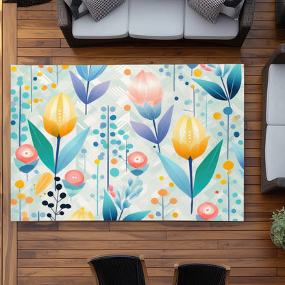 Calming Scents Orange Outdoor Area Rug for Home Decor