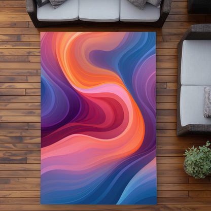Purple Haze - Orange Outdoor Area Rug for Home Decor | Stylish