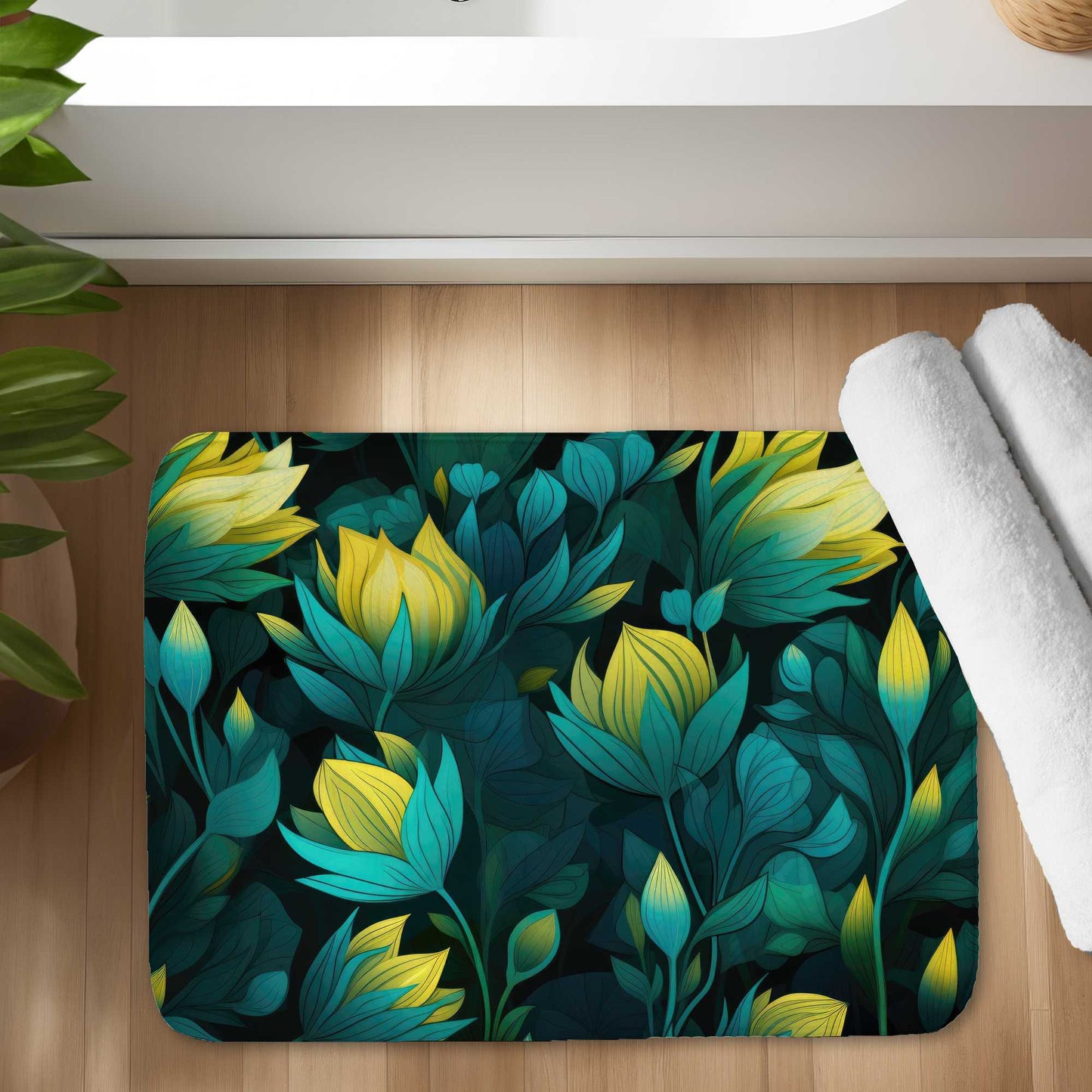 Intense Bloom Bath Mat - Soft, Stylish Home Decor Mat