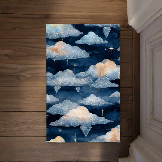Celestial Crystal Clouds Door Mat | Indoor Outdoor Decor