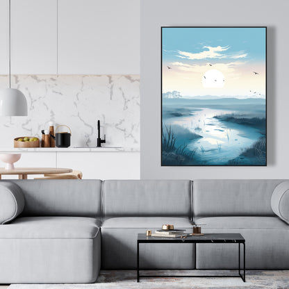 The Marsh - Beige Framed Canvas for Elegant Home Decor