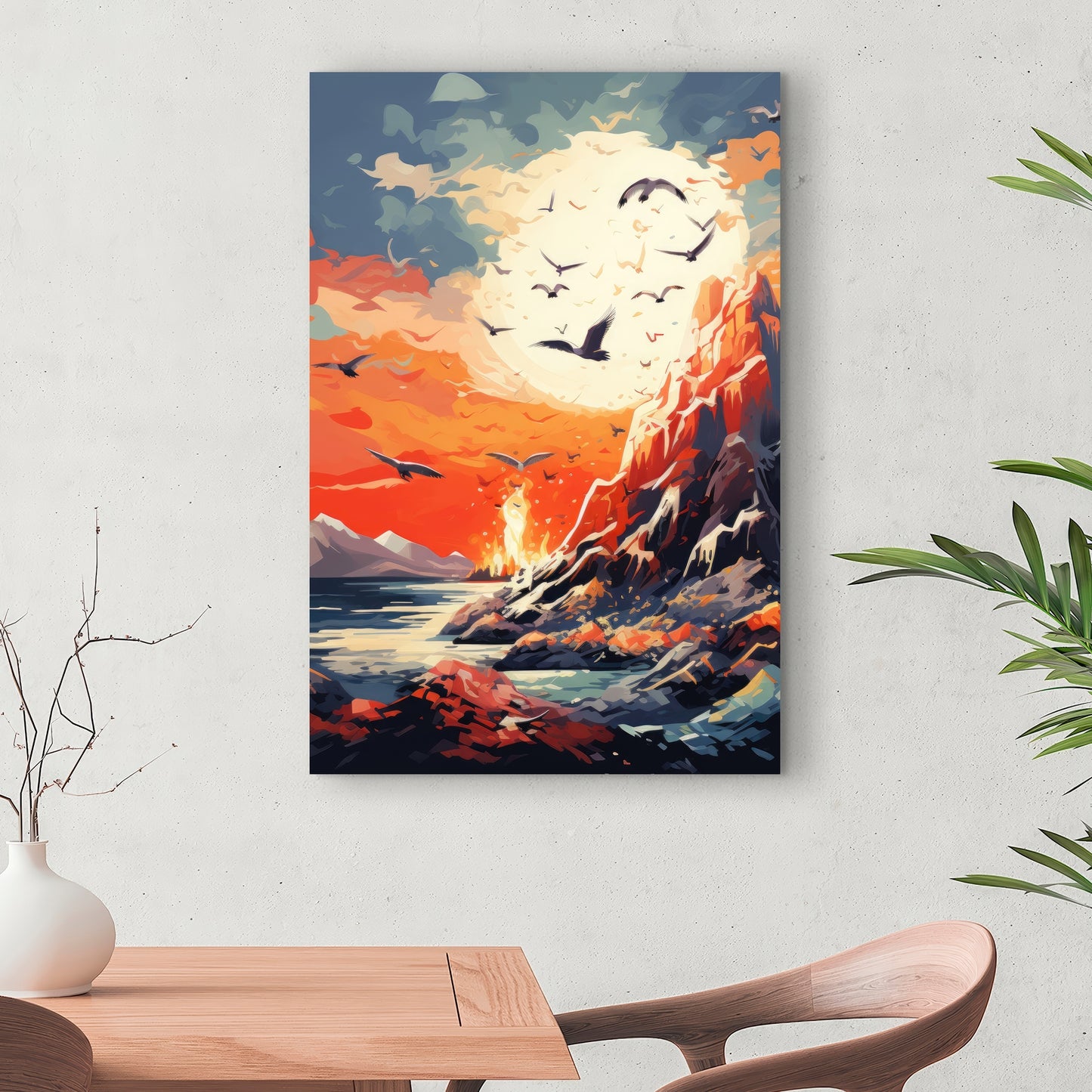 Towards Danger - Red Canvas Art | Modern Design