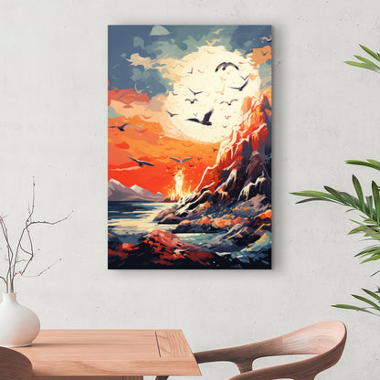 Towards Danger - Red Canvas Art | Modern Design