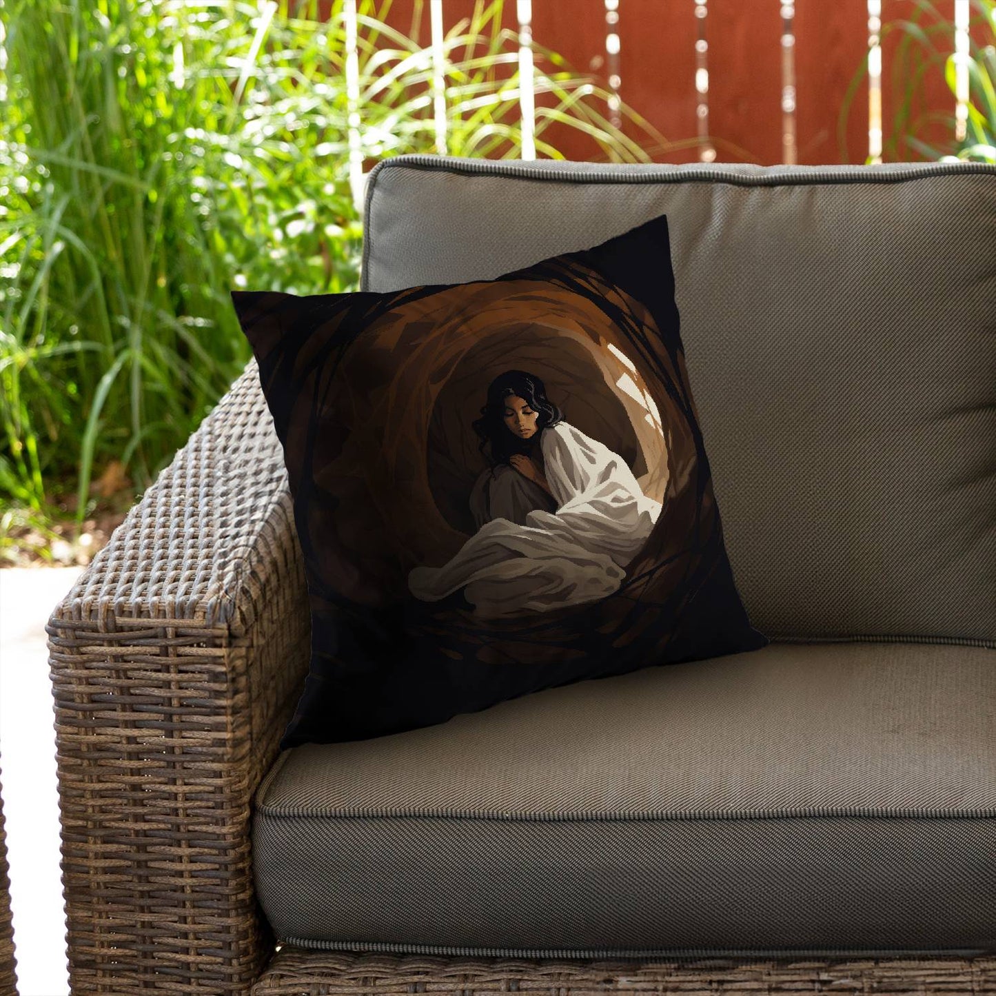 Warm embrace - Throw pillow - Print on demand