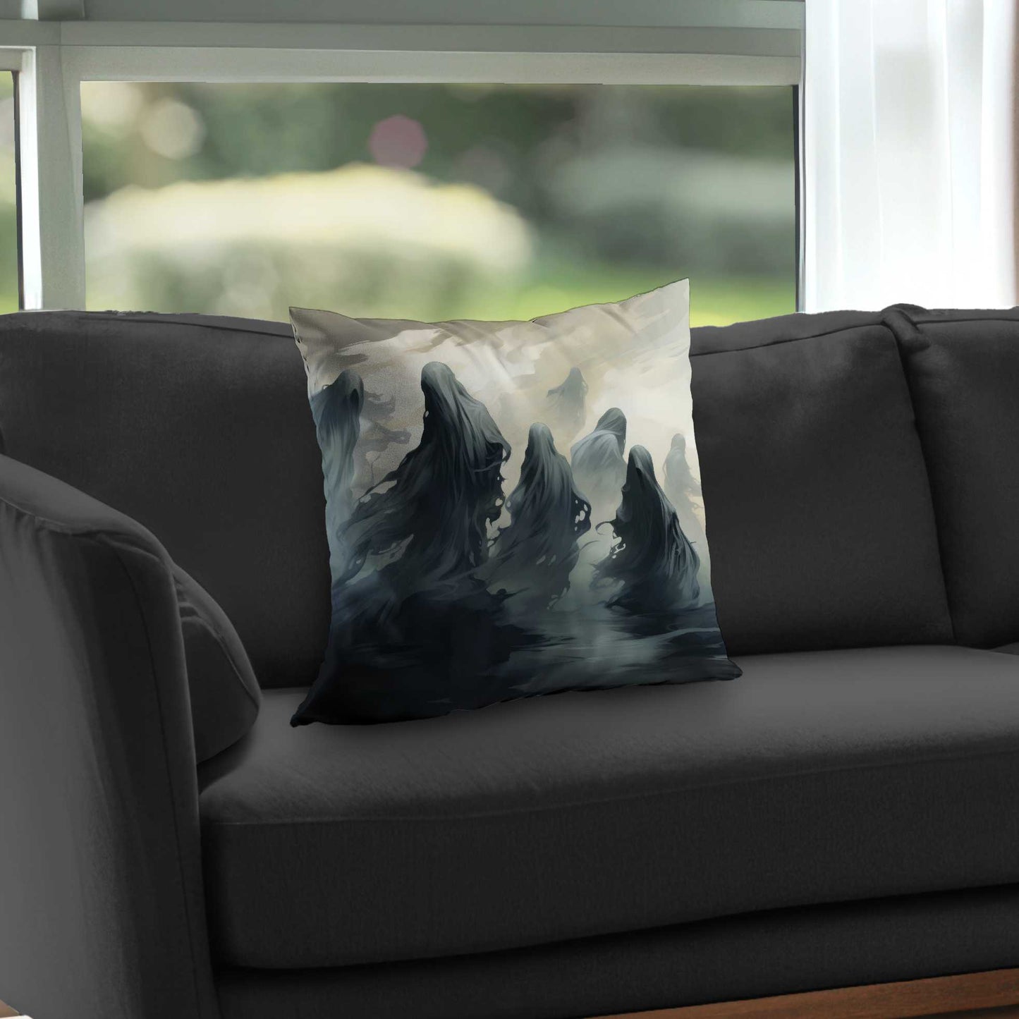 Coussin décoratif en sergé de polyester « Terres maudites » | Décoration intérieure unique