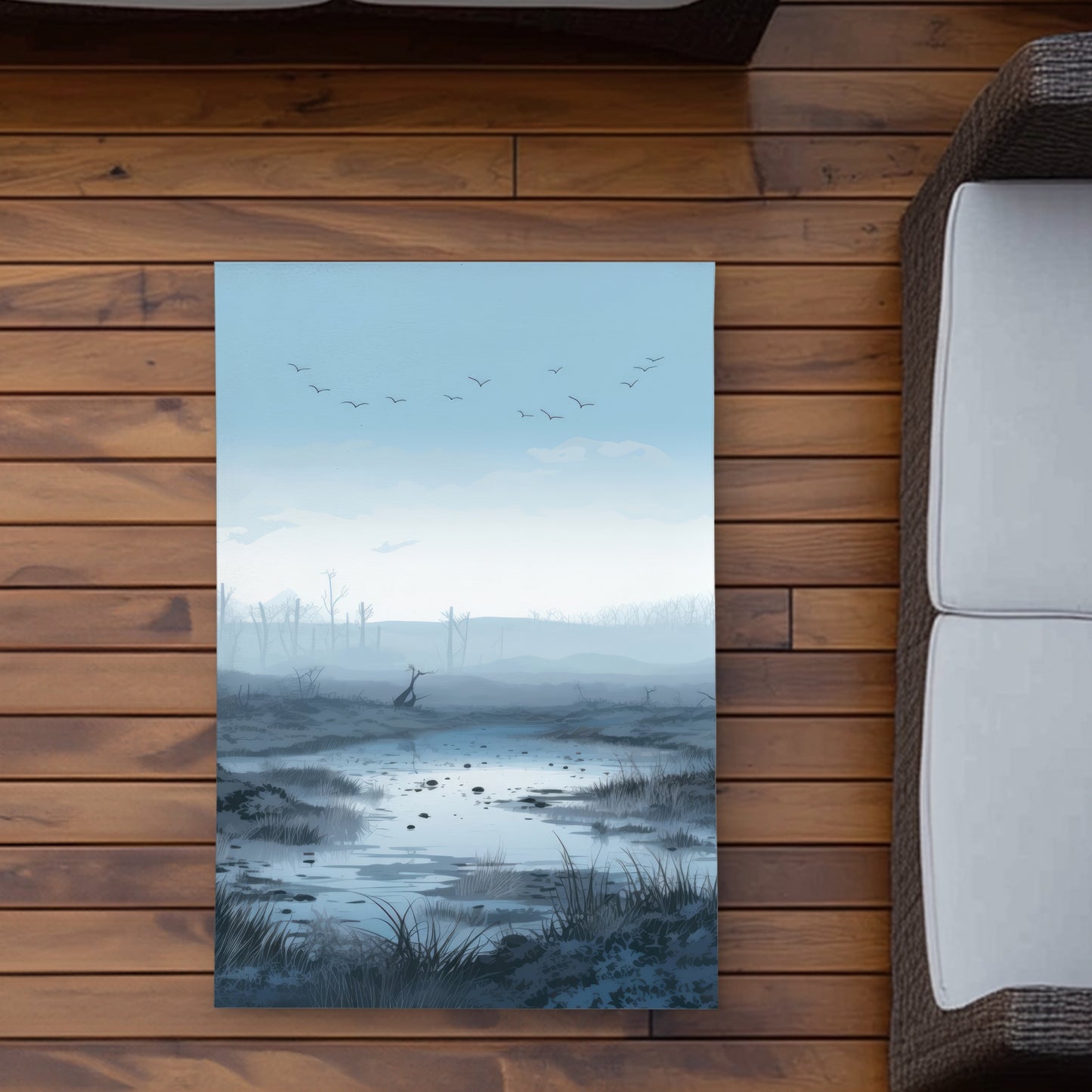 Swampy Lands - Black Outdoor Area Rug for Home Decor