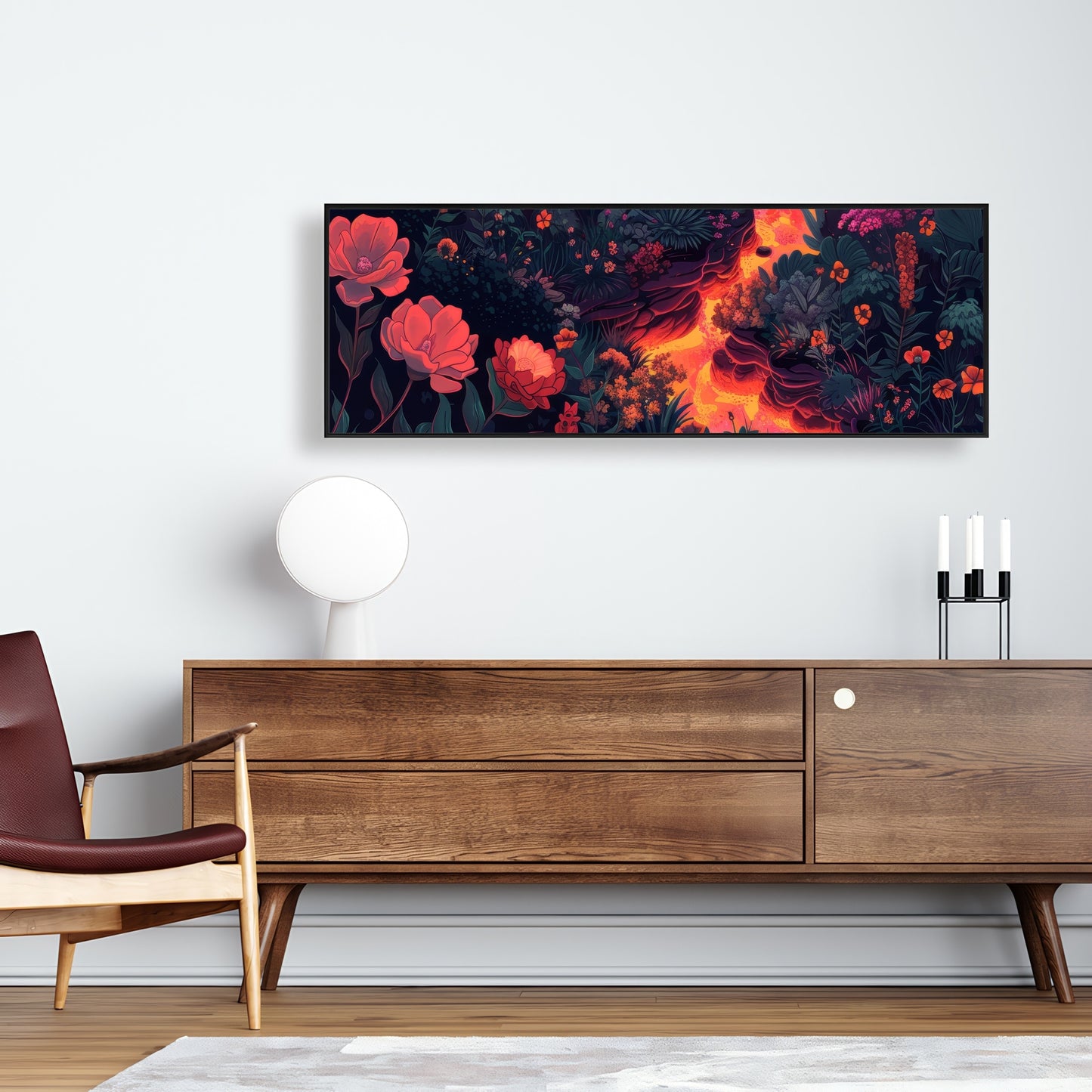 Flowing magma - 36"x36" Framed canvas