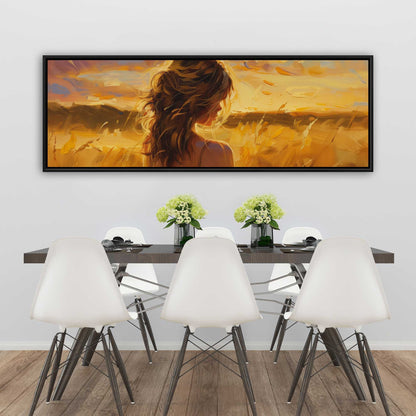 Warm Field - Yellow Framed Canvas for Home Decor | Art Print