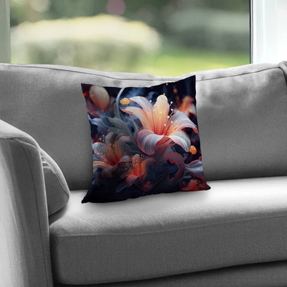 Astral Bloom Poly Twill Throw Pillow - Home Decor Insert