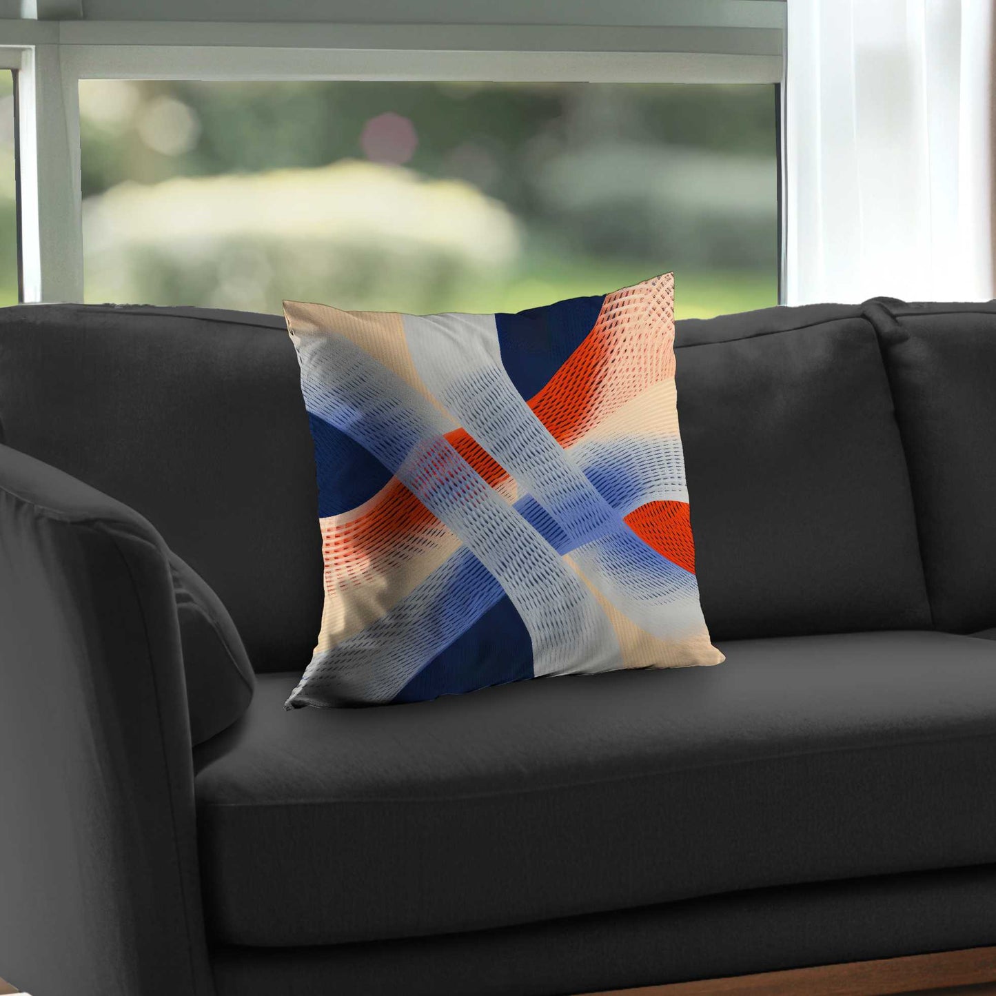 Abstract Threading Beige Poly Twill Throw Pillow Insert |