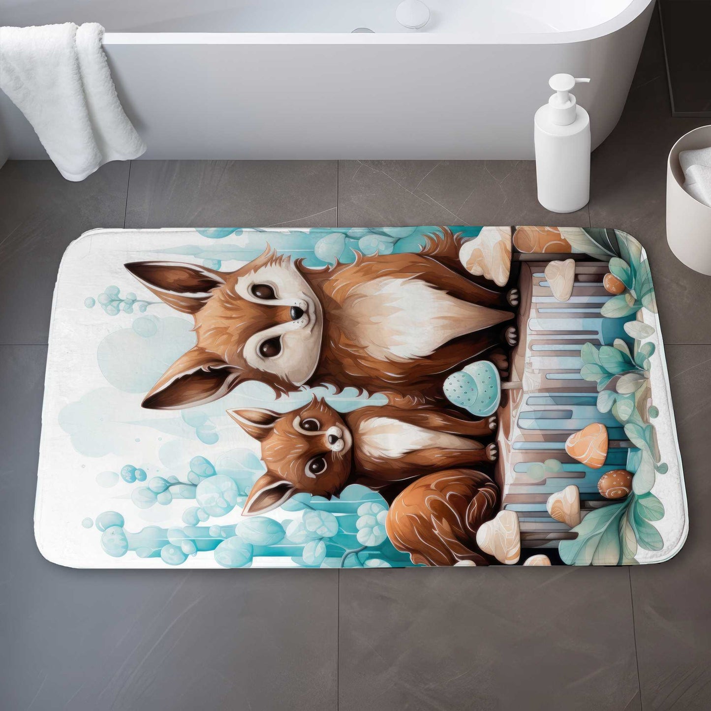 Two pals Turquoise Bath Mat | Stylish Home Decor Accessory