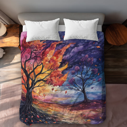 Housse de couette violette « Avant la tempête » | Décoration d'intérieur élégante