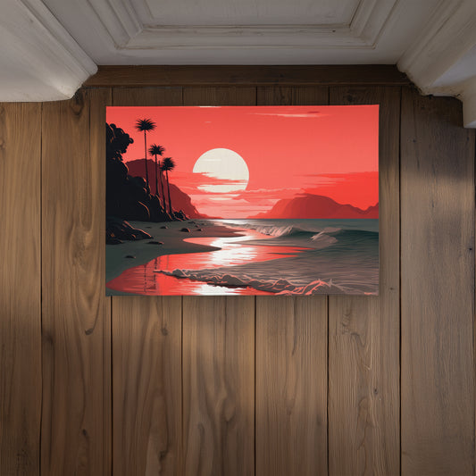 Blood Sun Black Indoor Outdoor Door Mat | Home Decor Accent