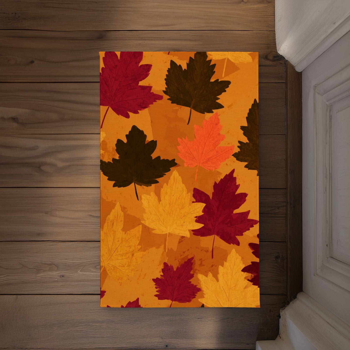 Autumn Glow Leaves Door Mat - Indoor Outdoor Home Decor