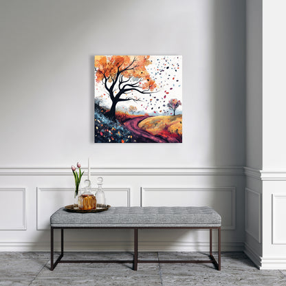 Blowing leaves - 32"x32" Canvas