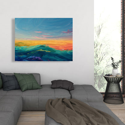 Watercolors Blue Canvas Art for Home Decor - Elegant Design