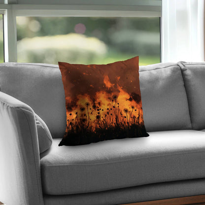 Ablaze Poly Twill Throw Pillow - Stylish Home Decor Accent